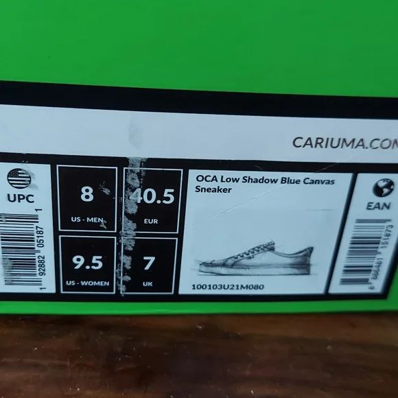 Cariuma 9.5 Womens OCA Low Canvas Sneakers Blue Sustainability Eco-Friendly - Picture 9 of 10